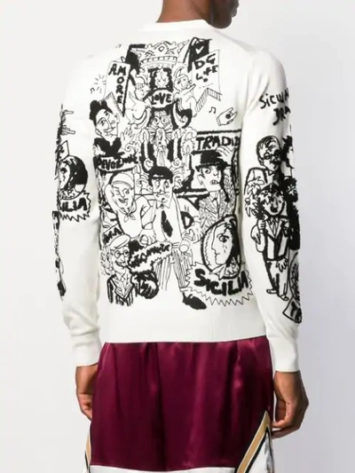 Shop Dolce & Gabbana Graphic Embroidered Virgin Mary 'amore' Sweatshirt In Neutrals