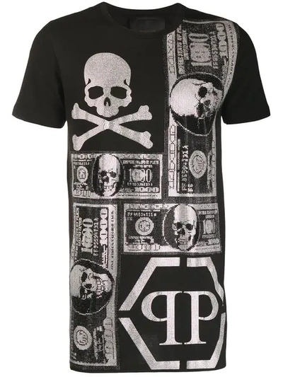 PHILIPP PLEIN PRINTED T-SHIRT - 黑色