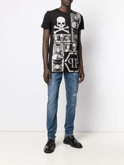 PHILIPP PLEIN PRINTED T-SHIRT - 黑色