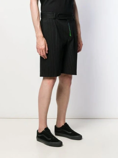 Shop Styland Striped Bermuda Shorts In Black
