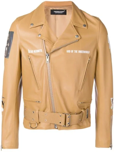 Shop Undercover The Dead Hermits Biker Jacket In Neutrals