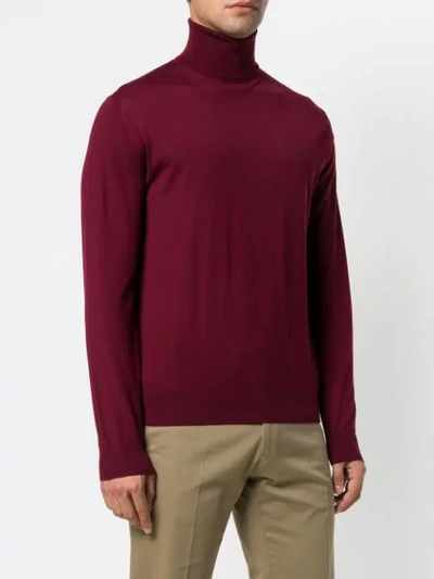 Shop Prada Roll Neck Sweater In Red