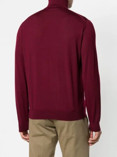 Shop Prada Roll Neck Sweater In Red