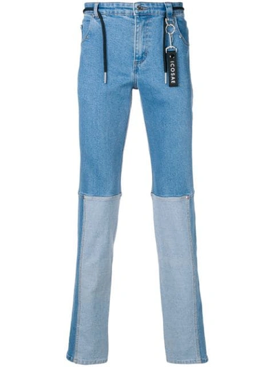 Shop Icosae Two Tone Slim Jeans In Blue