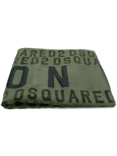 Shop Dsquared2 Icon Beach Towel In Green