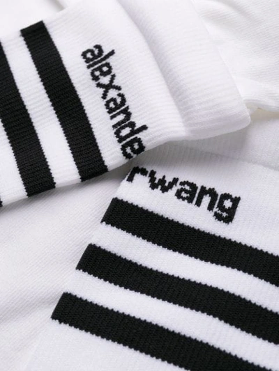 Shop Adidas Originals By Alexander Wang Classic Logo Socks In White ,black