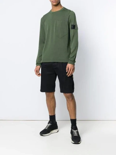 Shop Stone Island Shadow Project Concealed Pocket Sweater In Green