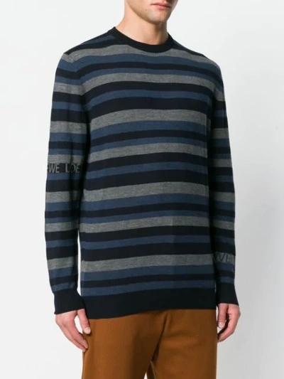 Shop Loewe Striped Jumper In Blue