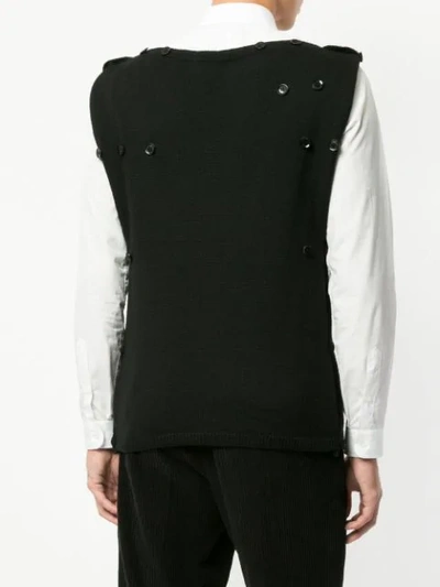 Pre-owned Yohji Yamamoto Vintage Multi Button Knitted Top In Black