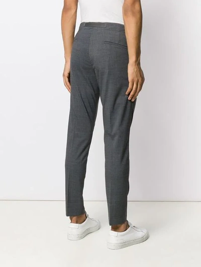 Entre Amis Micro Pleats Tailored Trousers In Grey