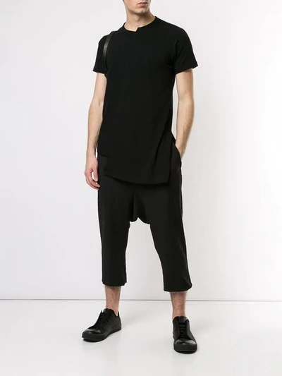 Shop Yohji Yamamoto Asymmetric Style T-shirt - Black