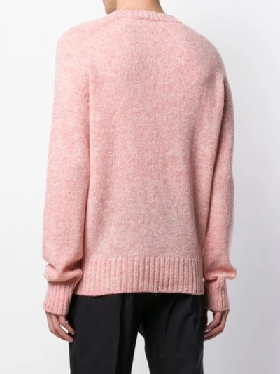 Shop Prada Crew Neck Knitted Jumper In Pink
