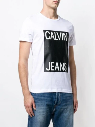 Shop Calvin Klein Jeans Est.1978 Box Logo T In White