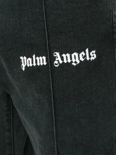 Shop Palm Angels Denim Track Pants In Black