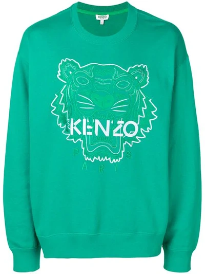 Shop Kenzo Logo Sweatshirt In Green