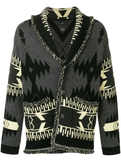 Shop Alanui Navajo Cashmere Cardigan In Black