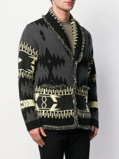 Shop Alanui Navajo Cashmere Cardigan In Black