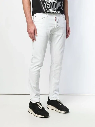Shop Dsquared2 Low Rise Skinny Trousers In White