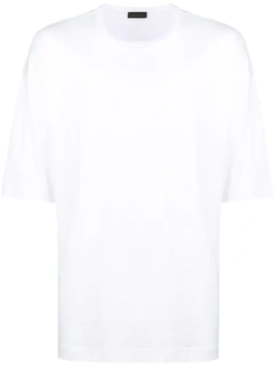 Shop Diesel Black Gold Tonal Print Half-sleeve T-shirt In White