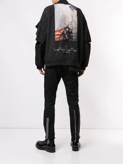 Undercover Back Print Bomber Jacket In Black