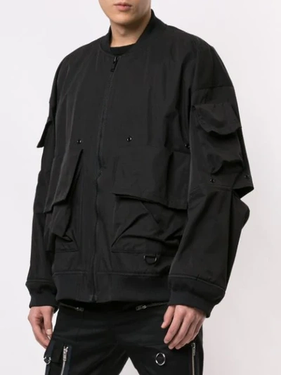 Undercover Back Print Bomber Jacket In Black