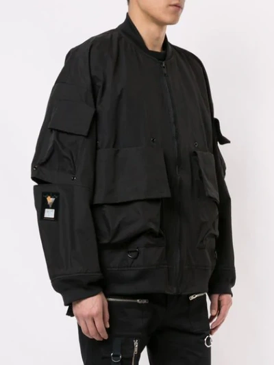 Undercover Back Print Bomber Jacket In Black