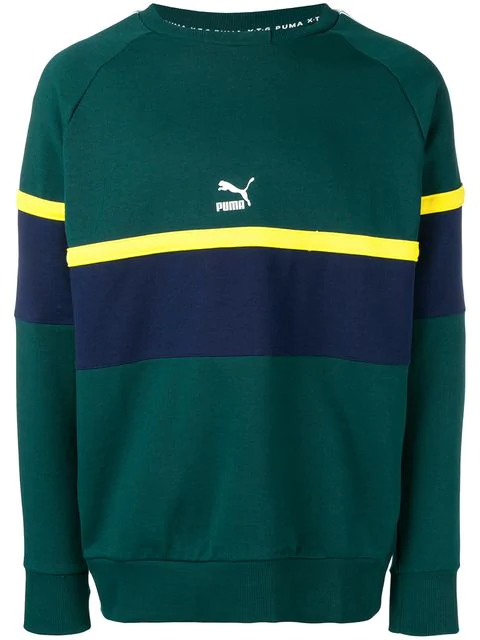 Puma Xtg Contrasting Panels Sweatshirt In Green | ModeSens