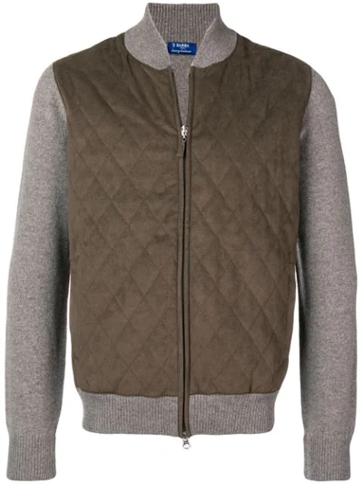 Shop Barba Quilted Bomber Jacket In Brown