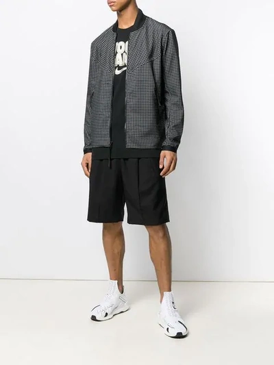 Nike Check Bomber Jacket In Black