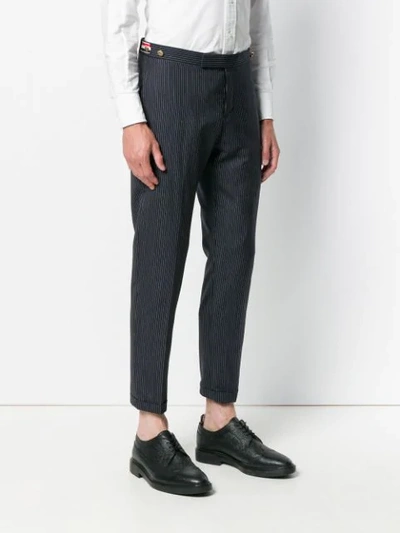 Shop Thom Browne Narrow Pinstripe Skinny In Blue