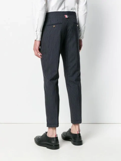 Shop Thom Browne Narrow Pinstripe Skinny In Blue