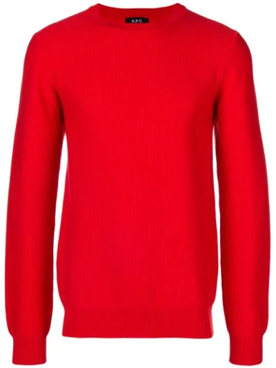 Shop Apc A.p.c. Ribbed Sweater - Red