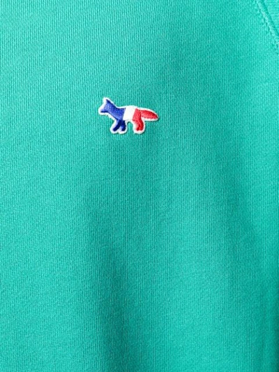 Shop Maison Kitsuné Fox Head Patch Sweatshirt In Green