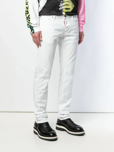Shop Dsquared2 Low Rise Skinny Jeans In White