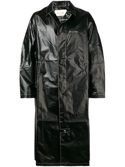 Shop Alyx Mid-length Faux Leather Trench Coat In Black