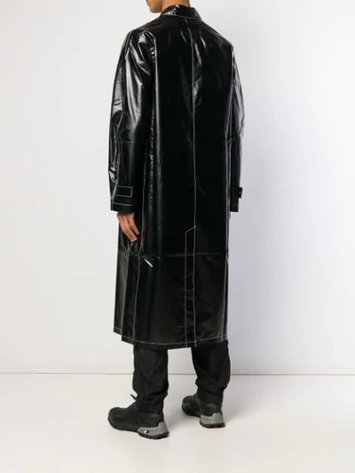 Shop Alyx Mid-length Faux Leather Trench Coat In Black