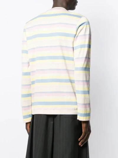 Shop Marni Striped Sweatshirt In Neutrals