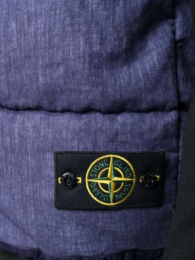 Shop Stone Island Cropped Gilet In Blue