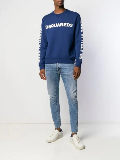 DSQUARED2 TIDY机车紧身牛仔裤 - 蓝色