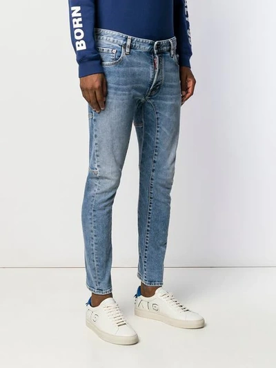 Shop Dsquared2 Tidy Biker Skinny Jeans In Blue