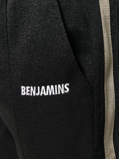 Shop Les Benjamins Metallic Sheen Track Pants - Black
