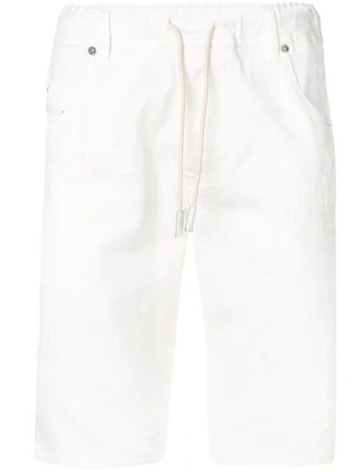 Shop Diesel Short Denim Shorts In White