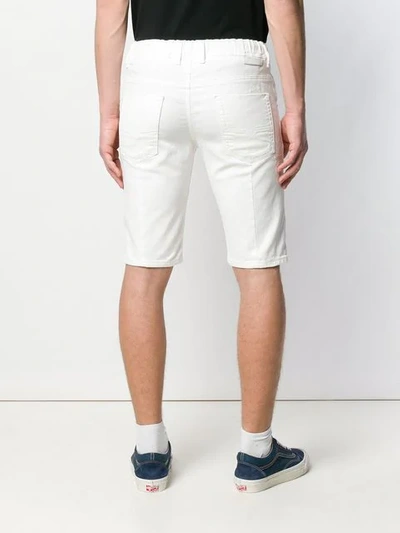 Shop Diesel Short Denim Shorts In White