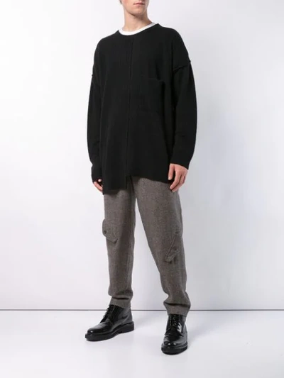 YOHJI YAMAMOTO POCKET DETAIL TROUSERS - 棕色