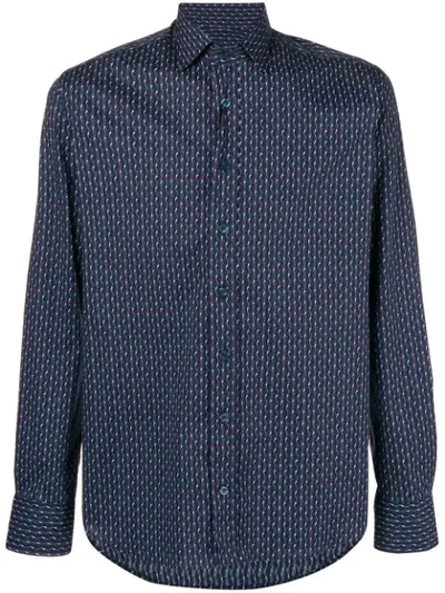 Shop Etro Printed Classic Shirt In Blue