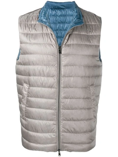 Shop Herno Grey Quilted Gilet