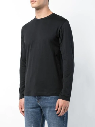 Shop Sunspel Long Sleeve T-shirt In Black