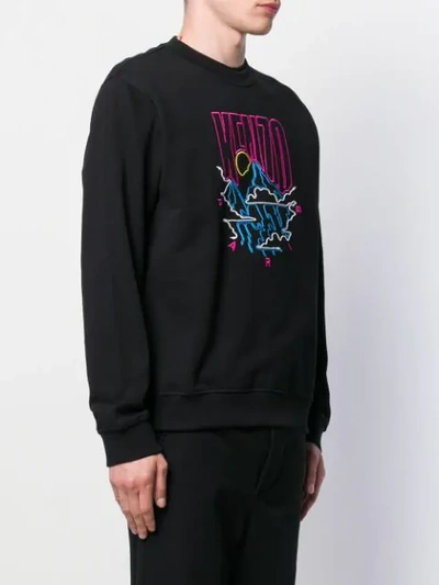 Shop Kenzo Embroidered Logo Sweatshirt In Black