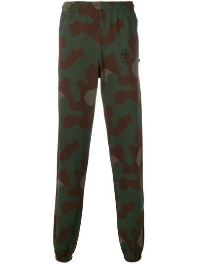 OFF-WHITE CAMOUFLAGE PRINT TRACK PANTS - 绿色