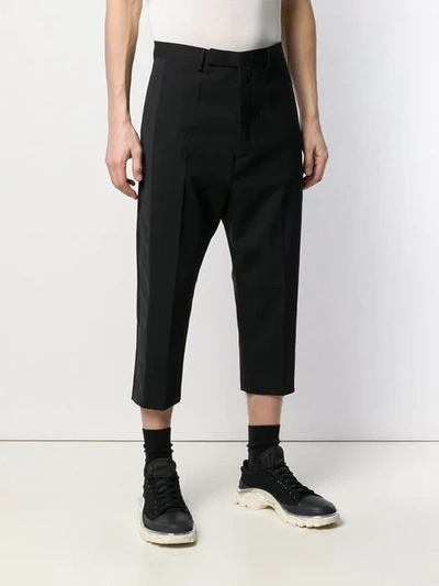 Shop Rick Owens Cropped Trousers In Black